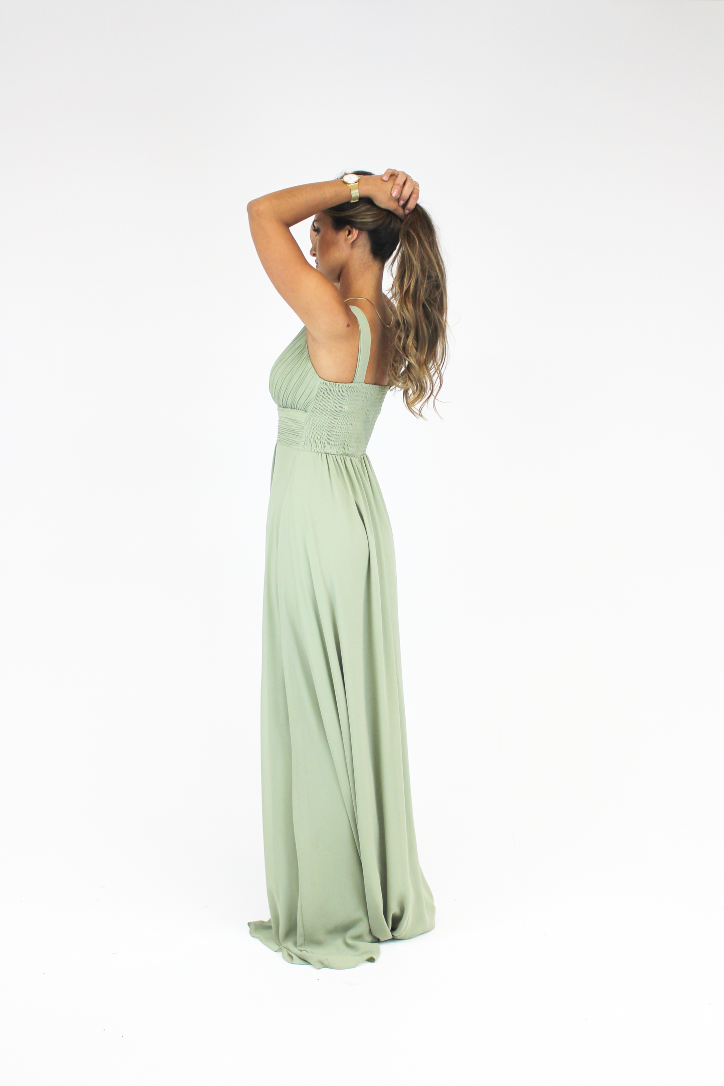 Vestido comprido Verde Claro