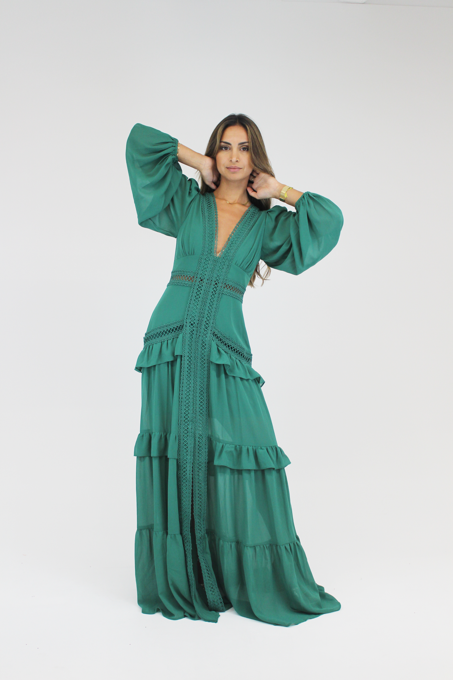Vestido Grego Verde Escuro
