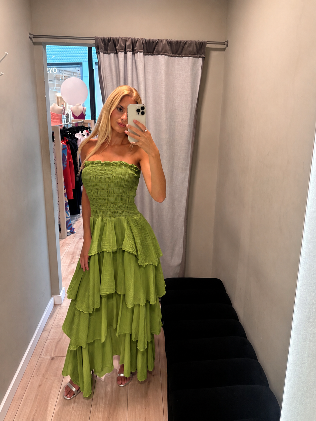 Vestido Formentera azeitona