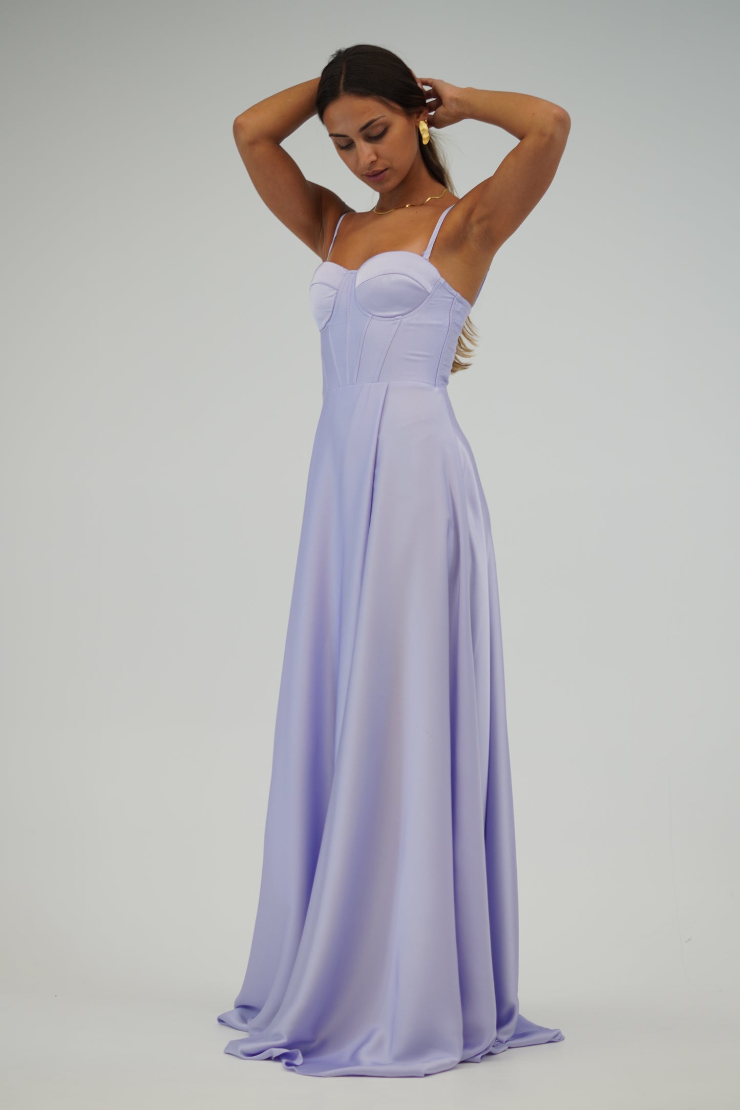 Vestido com corpete Lilás