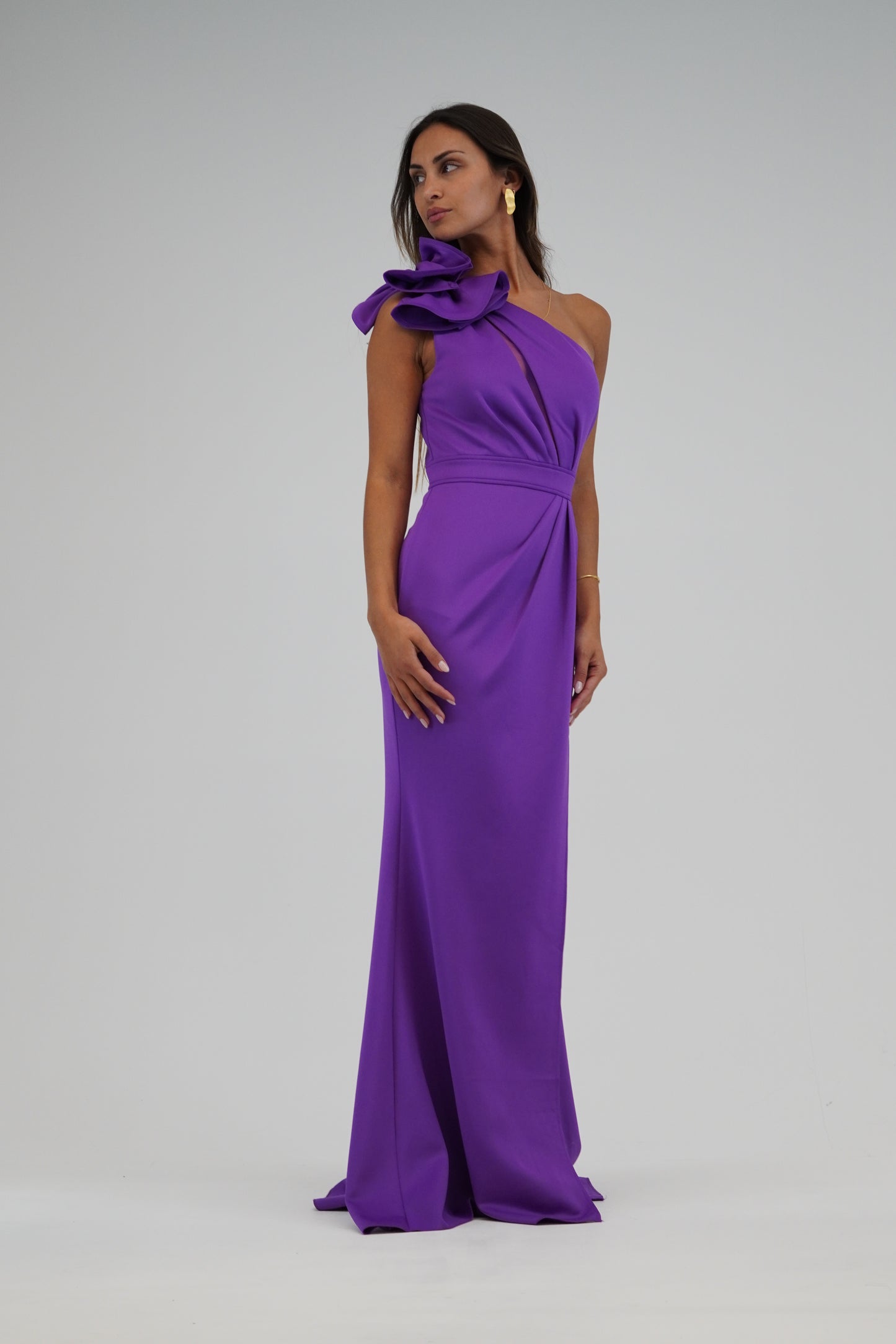 Vestido justo assimétrico Roxo