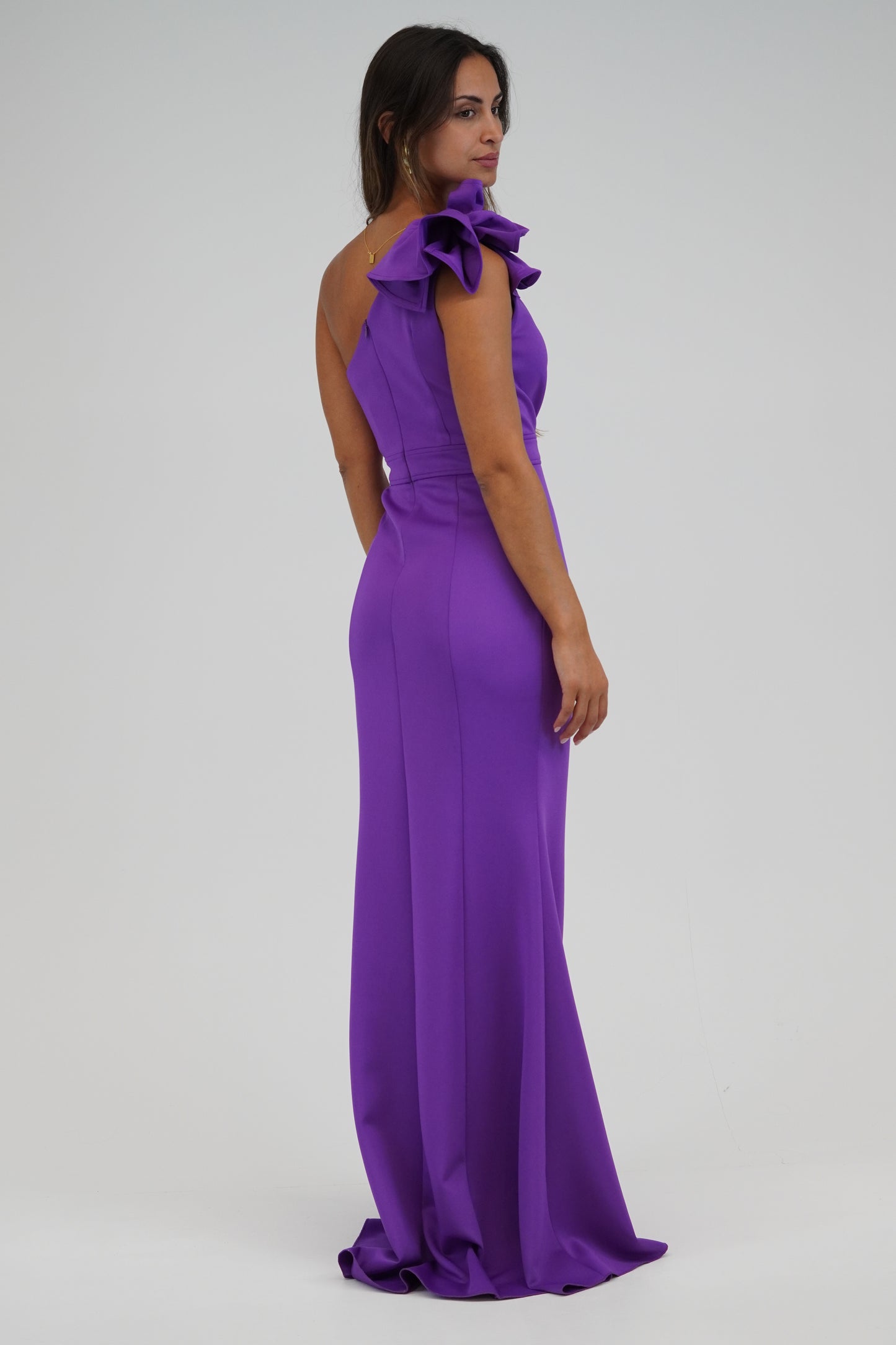 Vestido justo assimétrico Roxo