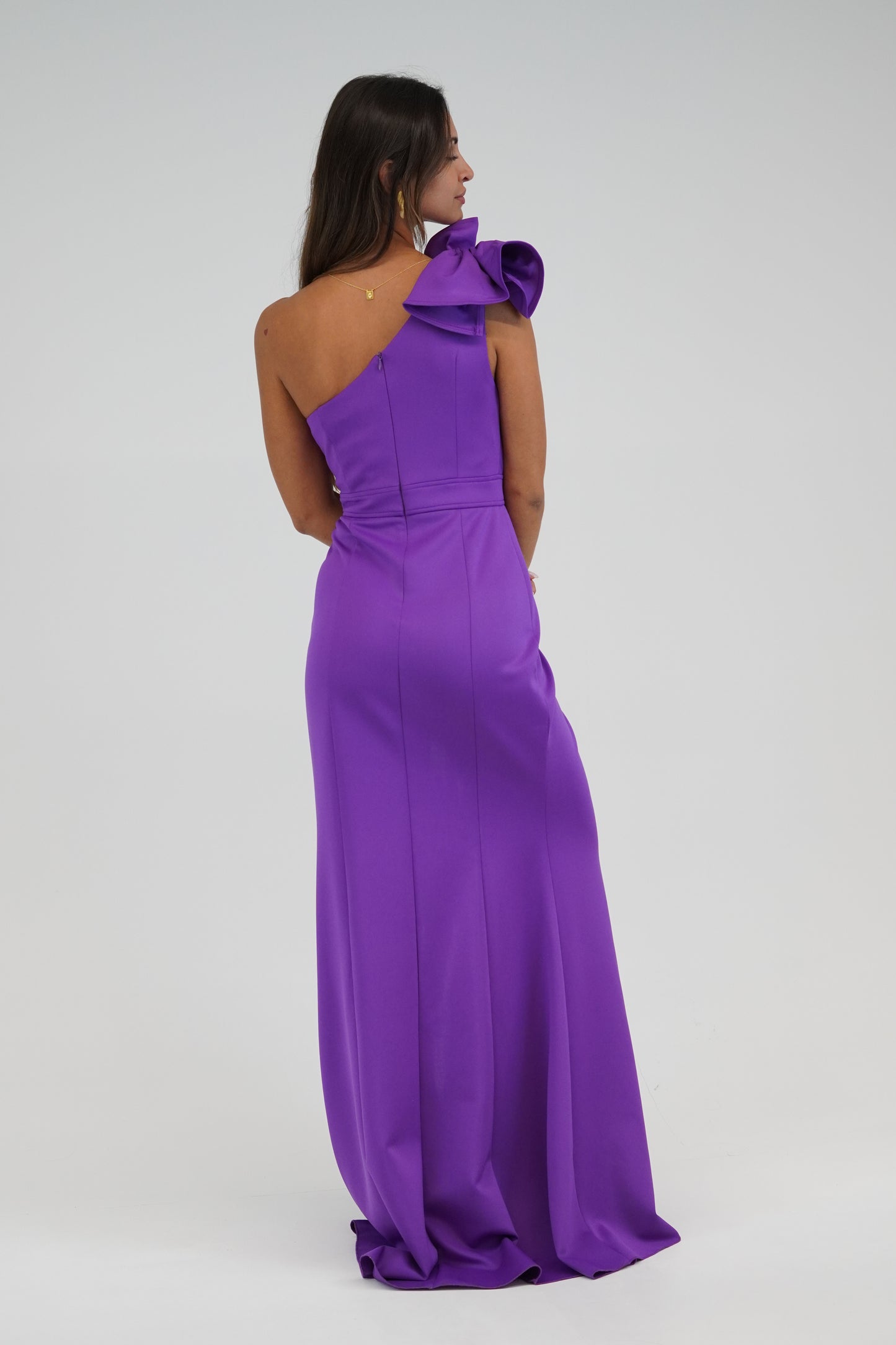 Vestido justo assimétrico Roxo