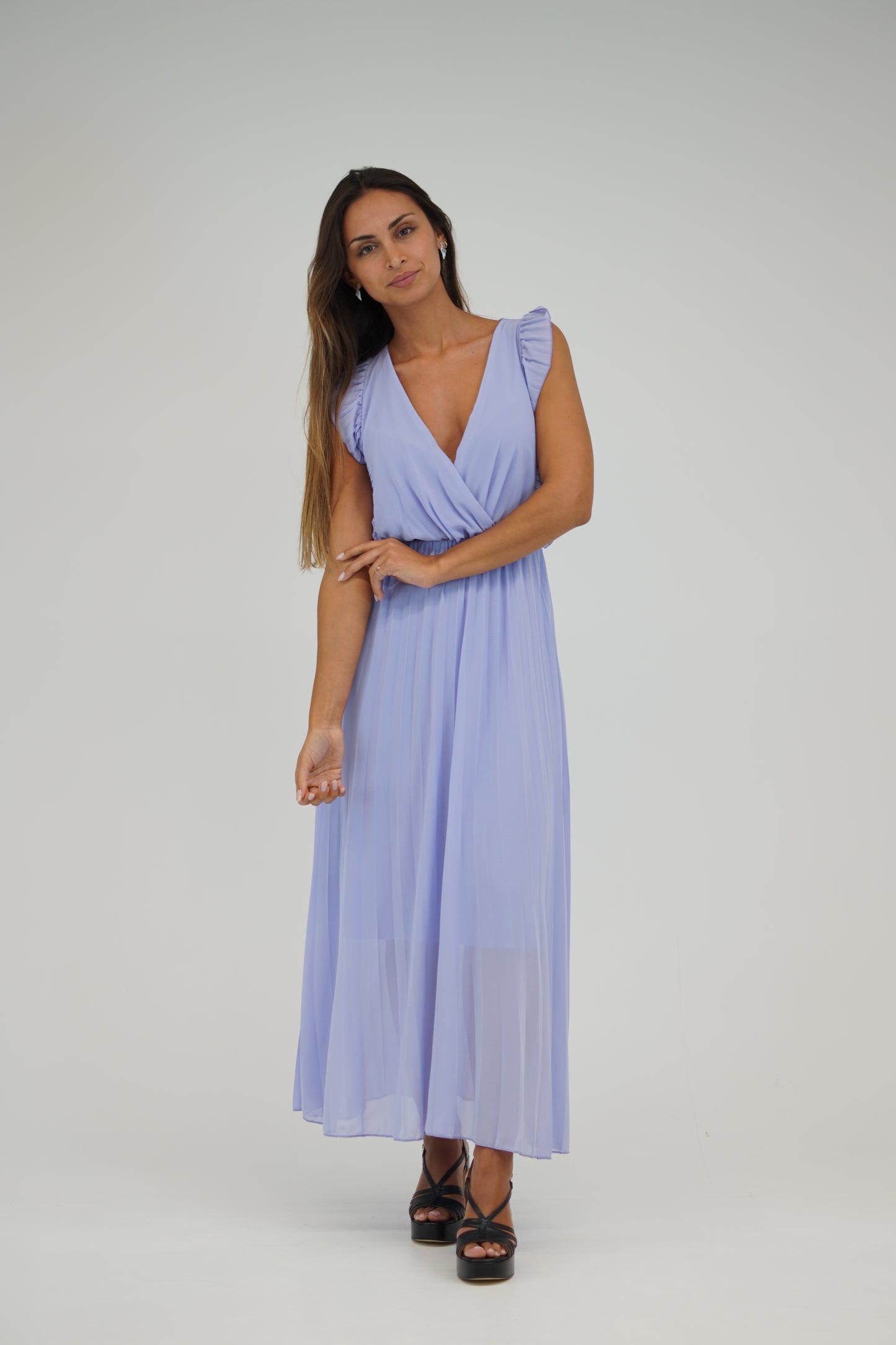 Vestido Plissado Lilás