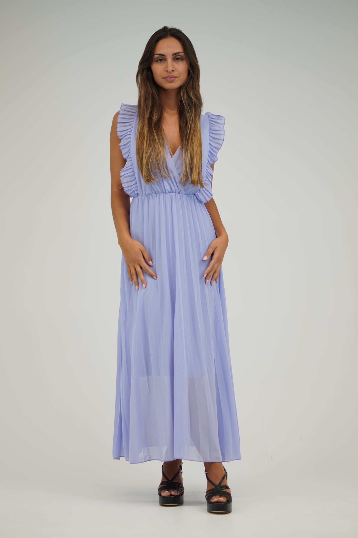 Vestido Plissado Lilás