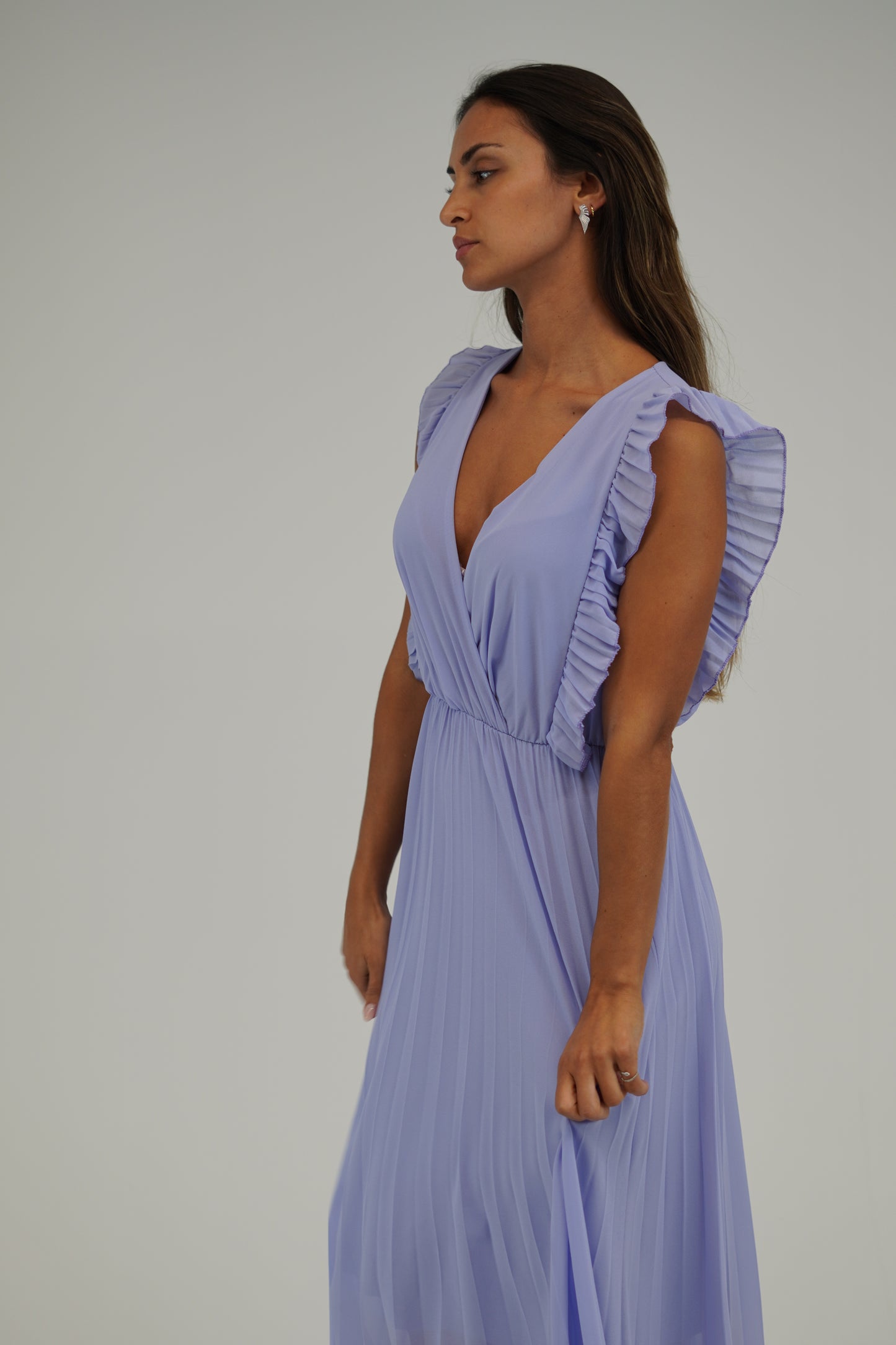 Vestido Plissado Lilás