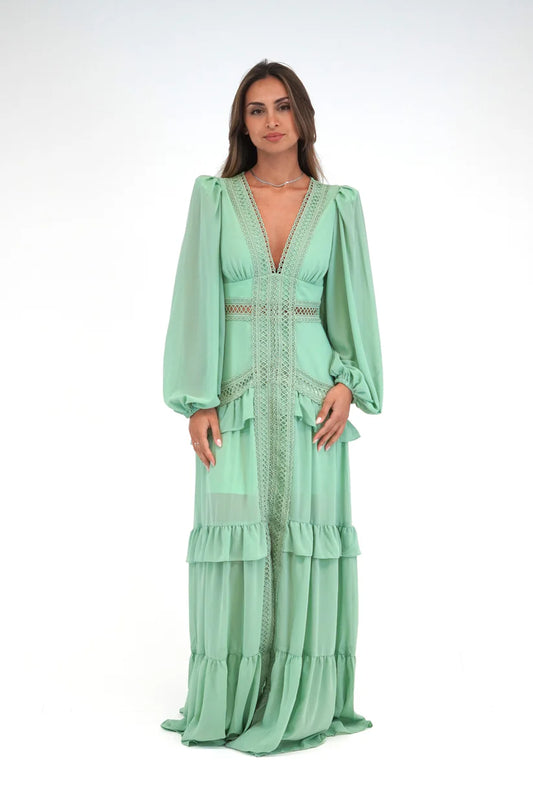 Vestido Grego Verde Água