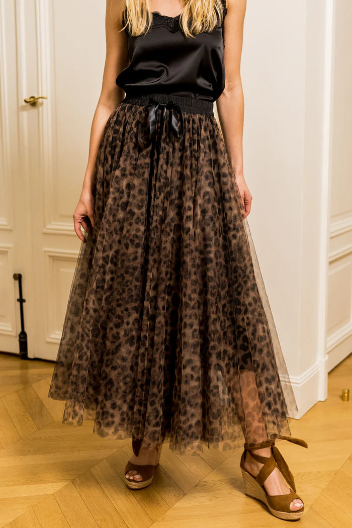 Saia Tule Animal Print claro