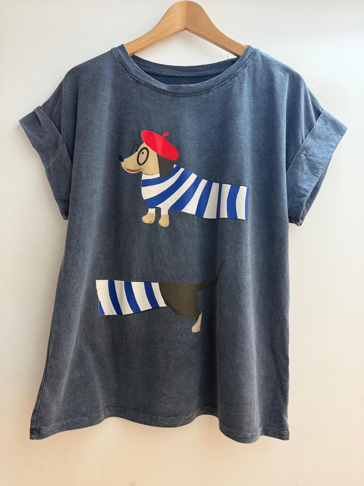 T-shirt salsicha cinza