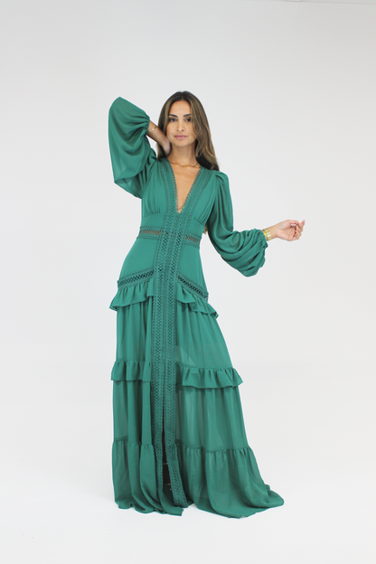 Vestido Grego Verde Escuro