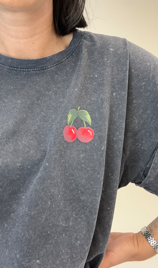 T-shirt "Cherries" Cinza