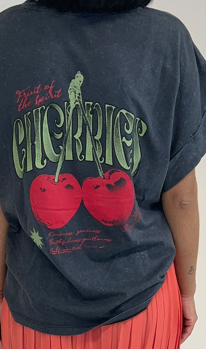 T-shirt "Cherries" Cinza