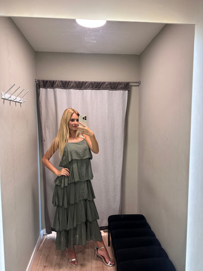 Vestido Mira Verde Seco