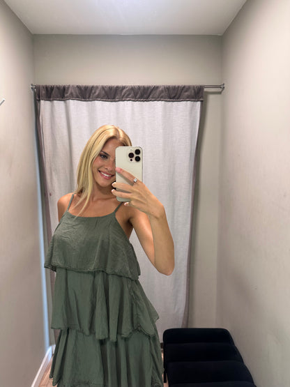 Vestido Mira Verde Seco