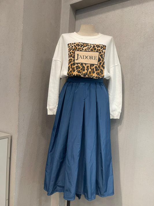 Saia tafetá Azul Jeans