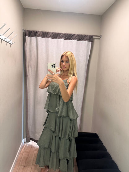 Vestido Mira Verde Seco