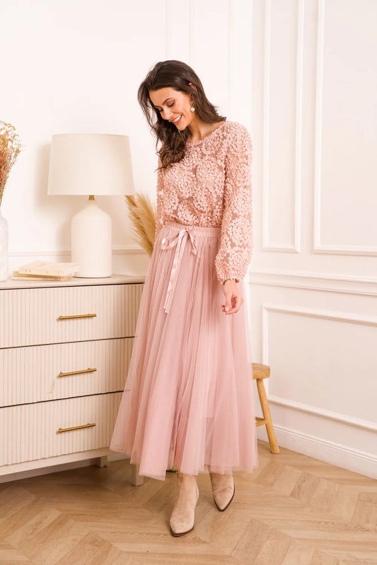 Saia tule Rosa