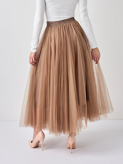 Saia tule Taupe