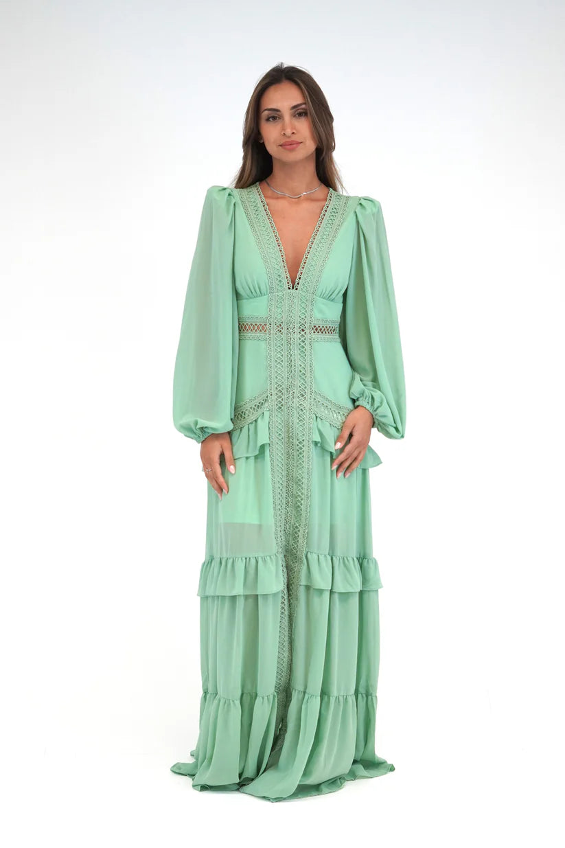 Vestido Grego Verde Água