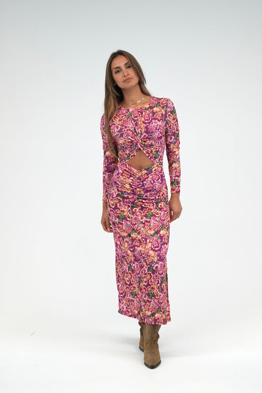 Vestido Jersey com abertura na frente