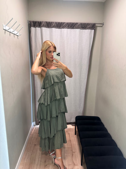 Vestido Mira Verde Seco