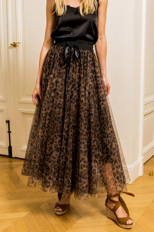 Saia Tule Animal Print claro
