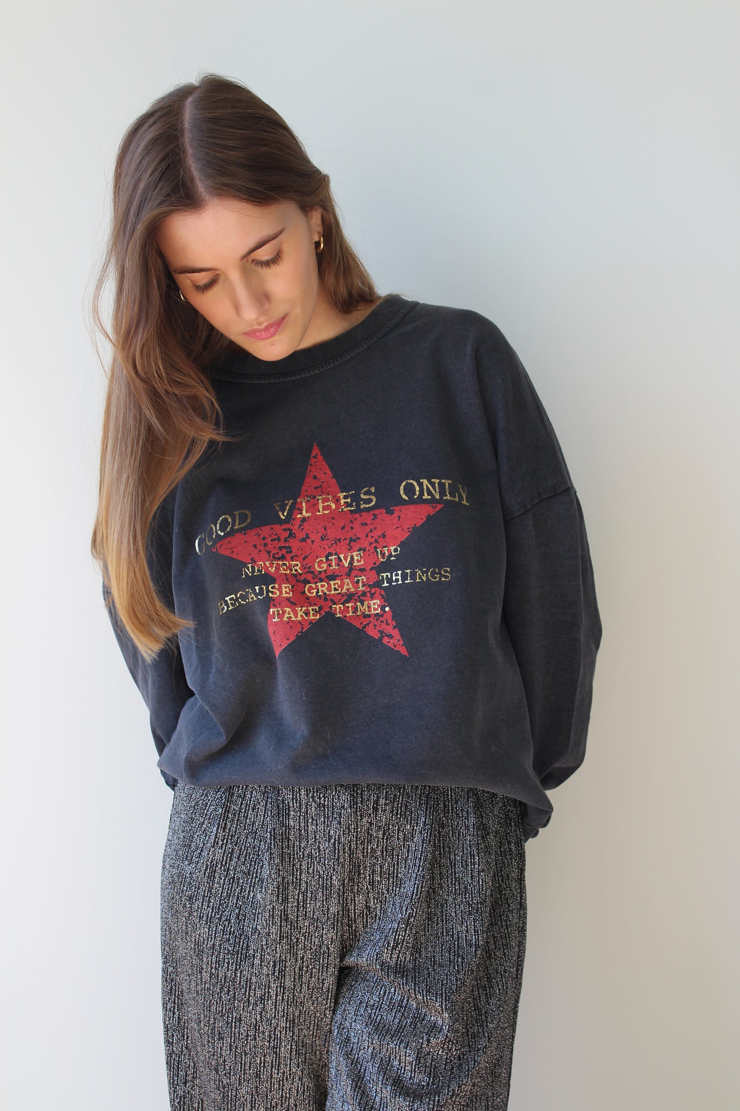 Sweat estrela "good vibes only"