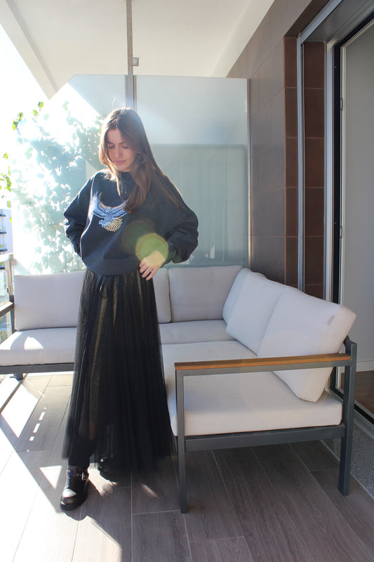 Saia tule c/ brilhos interiores