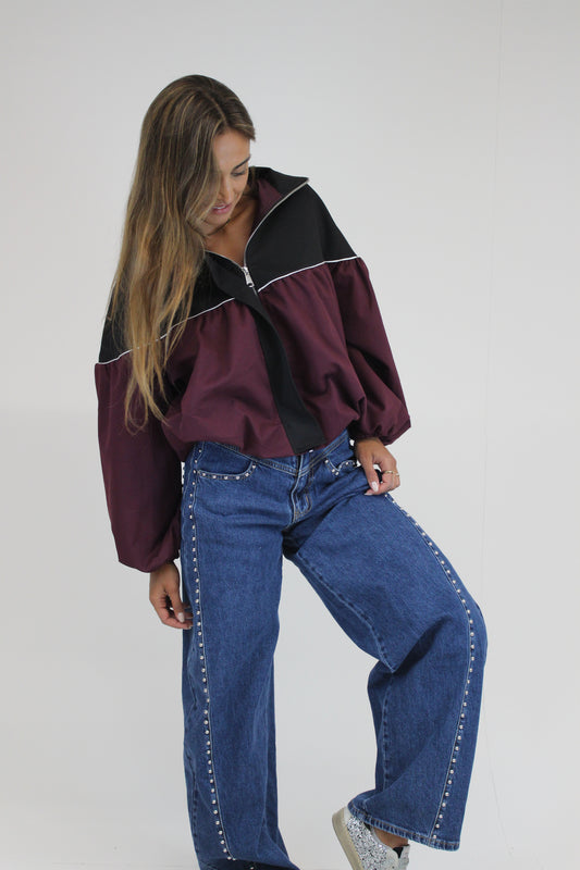 Bomber Bordeaux e Preto
