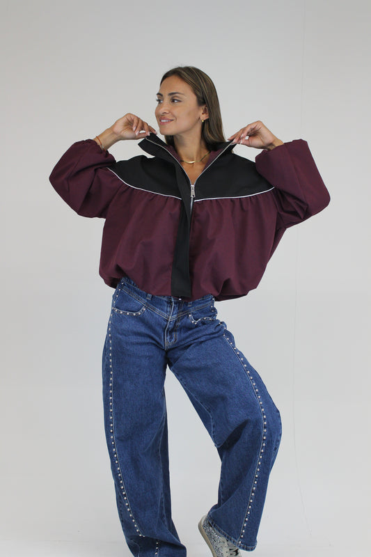 Bomber Bordeaux e Preto