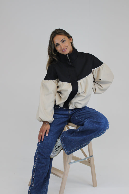 Bomber Preto e Creme