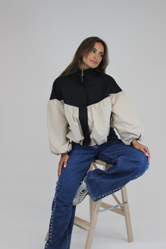 Bomber Preto e Creme