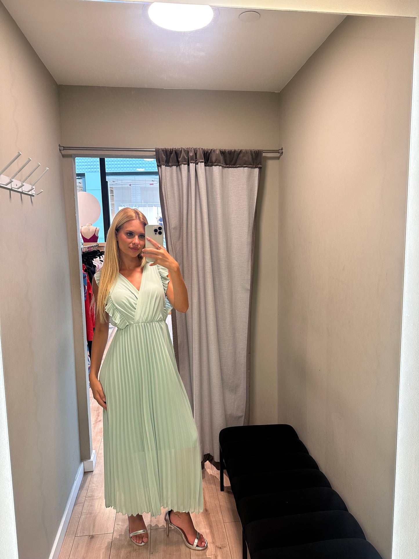 Vestido Laura verde água