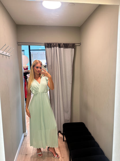 Vestido Laura verde água