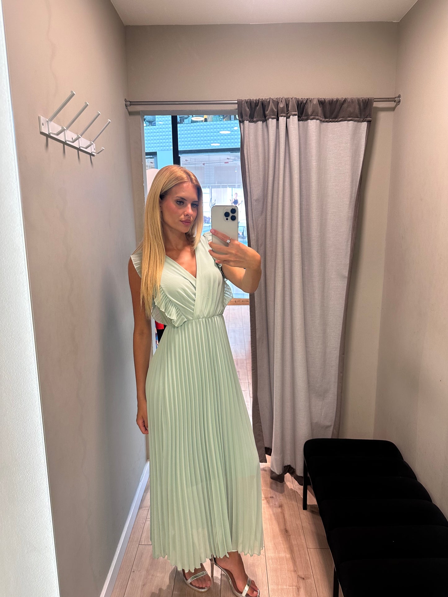 Vestido Laura verde água