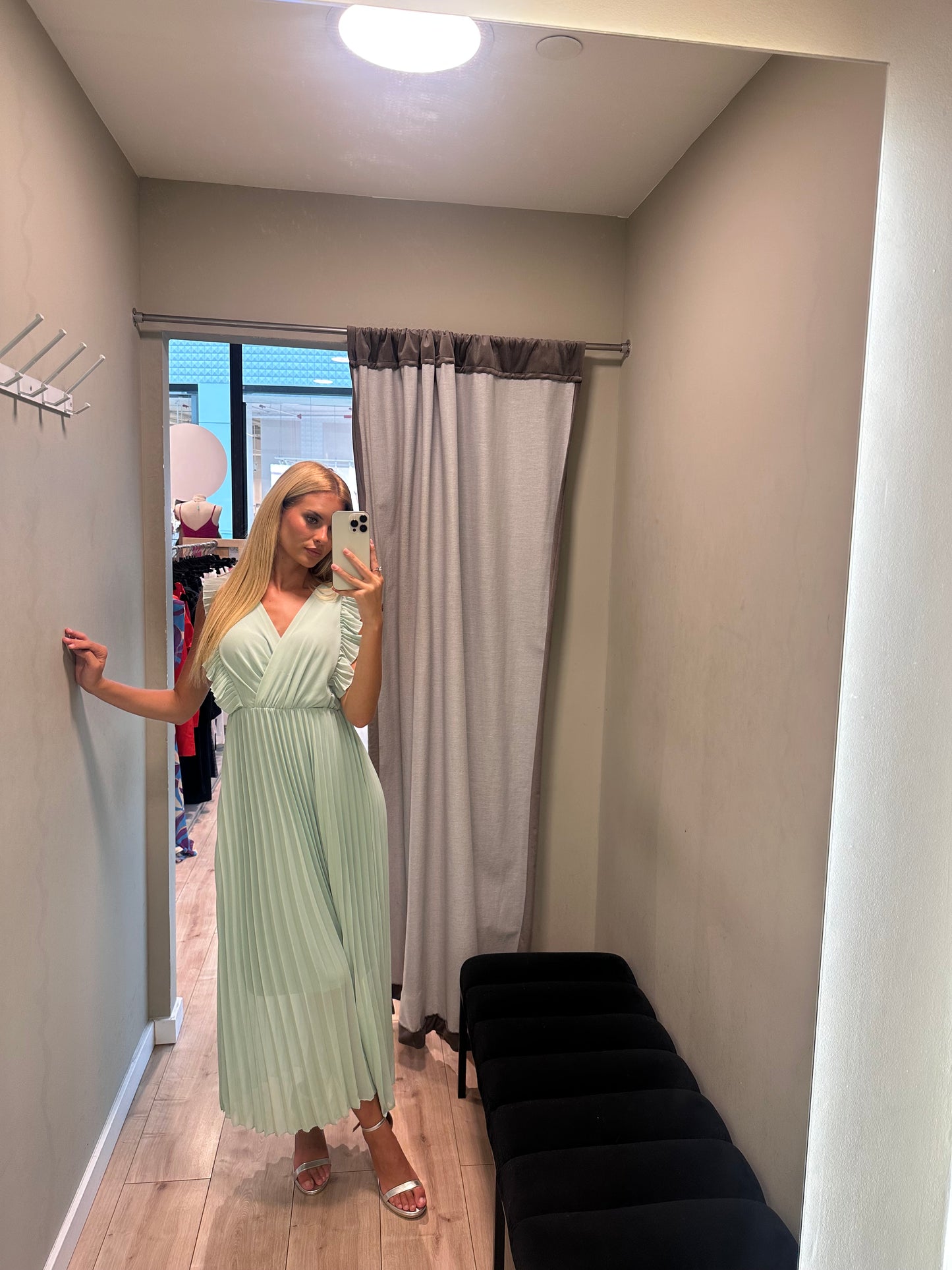 Vestido Laura verde água