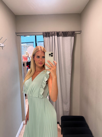 Vestido Laura verde água