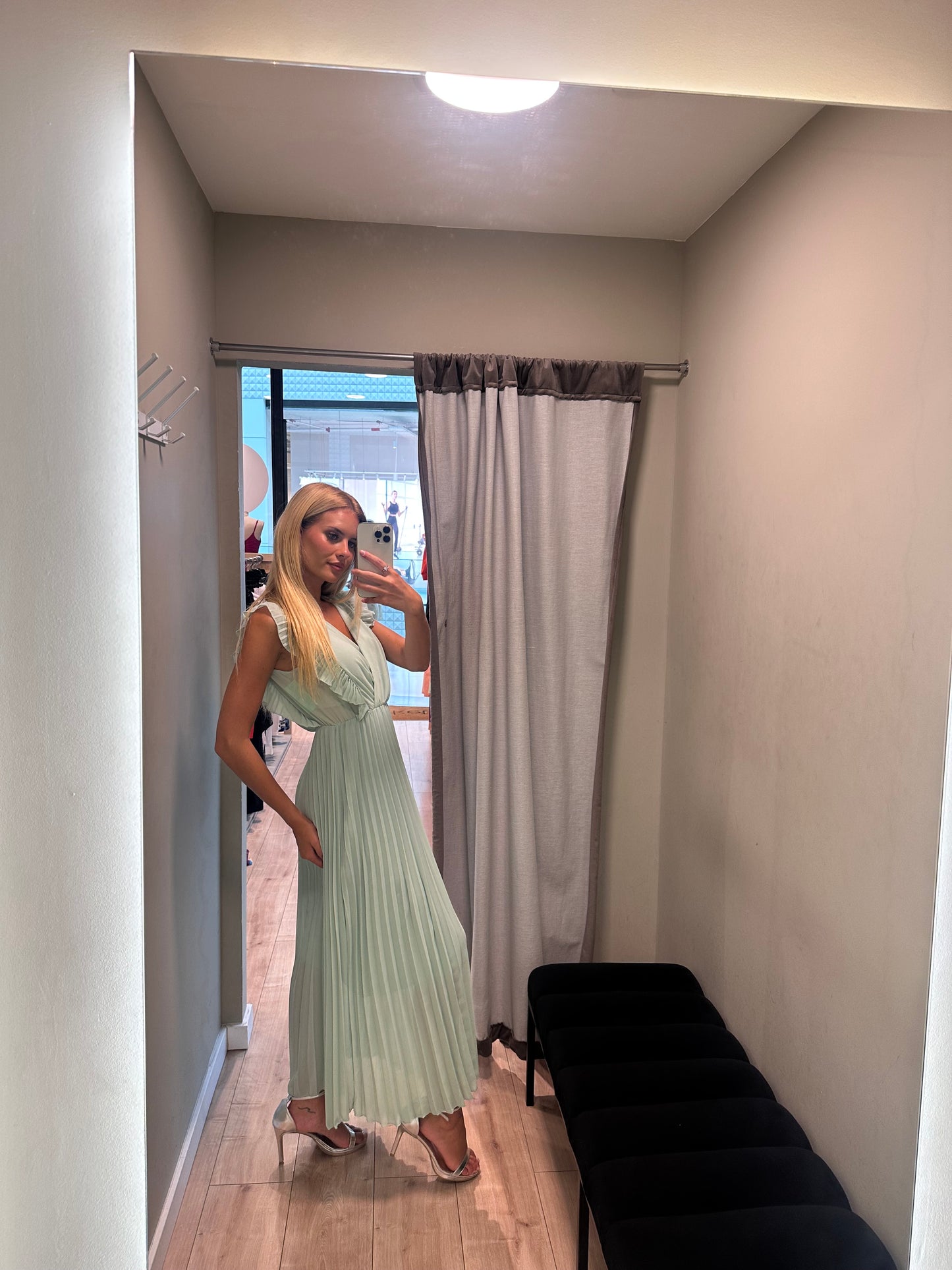 Vestido Laura verde água