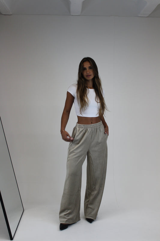 Jogger de veludo Bege