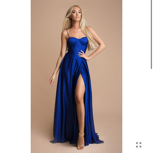 Vestido com corpete Azul