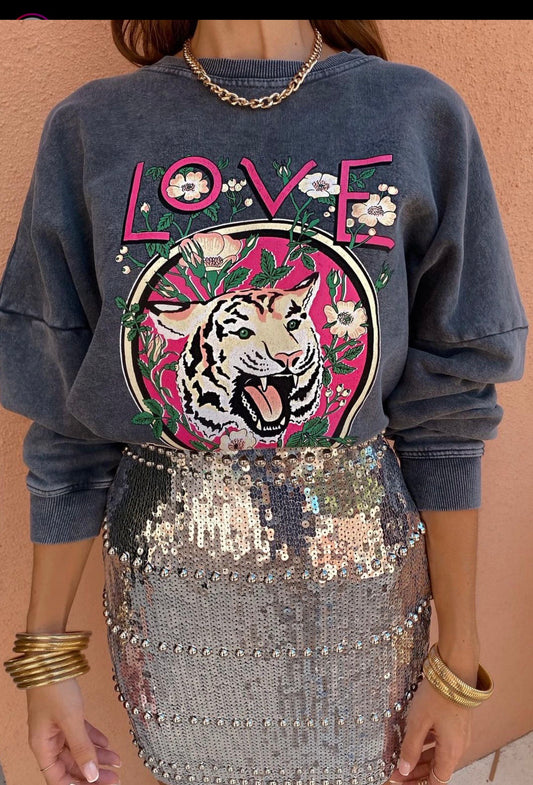 Sweat gráfica vintage "Love Power"