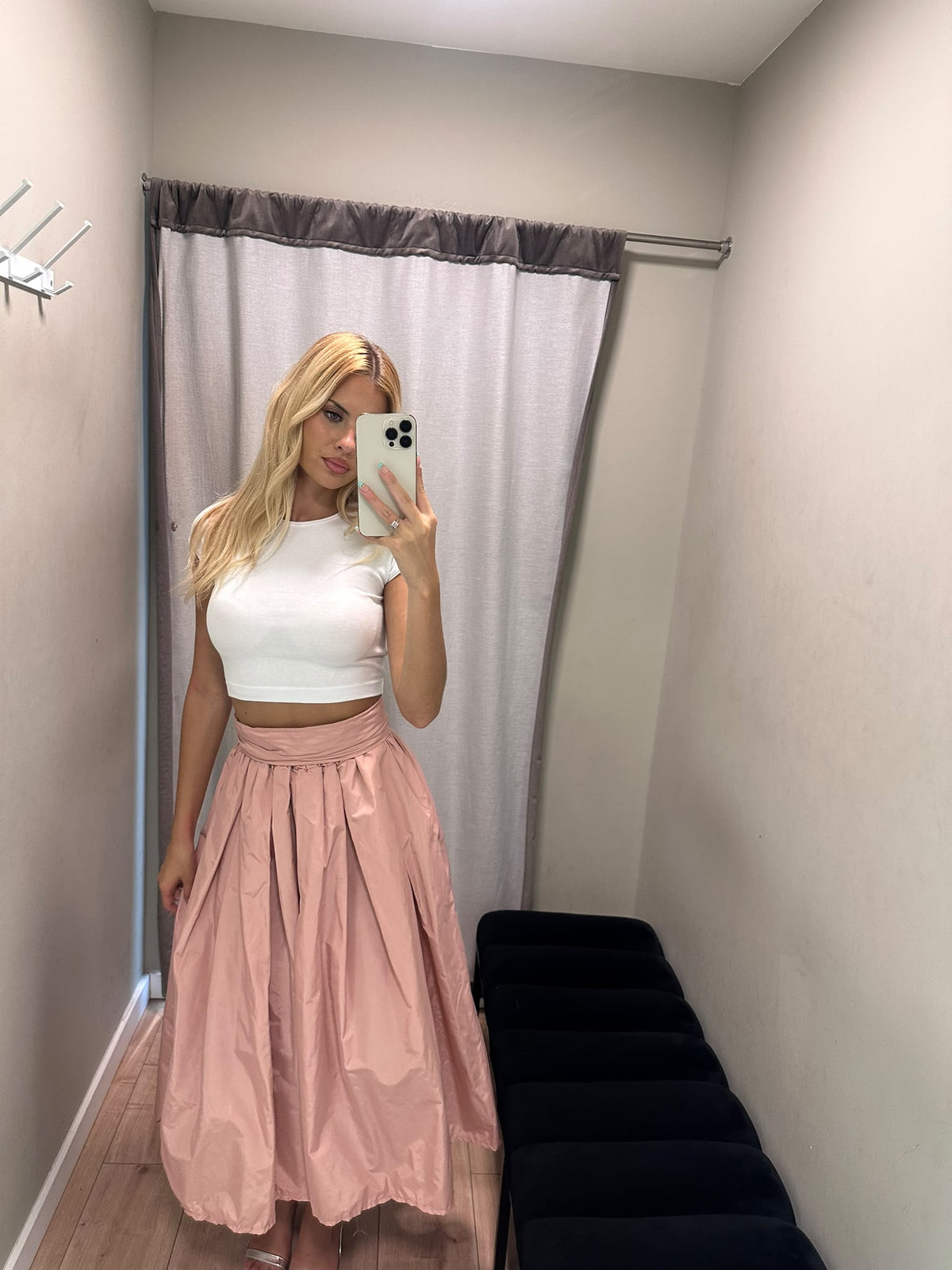 Saia Tafetá Rosa bebé