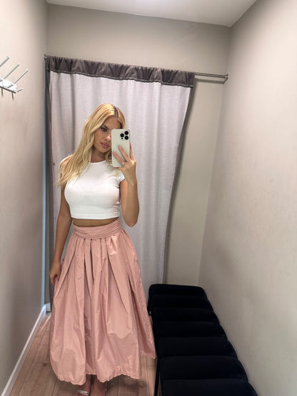 Saia Tafetá Rosa bebé