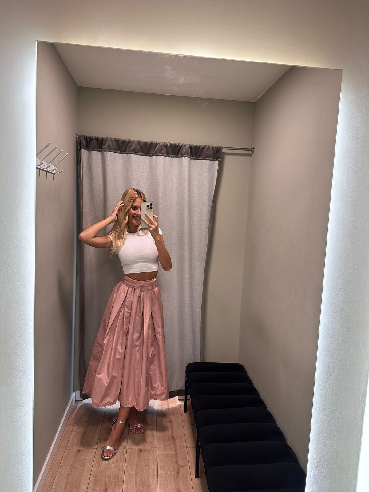 Saia Tafetá Rosa bebé