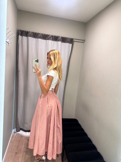 Saia Tafetá Rosa bebé