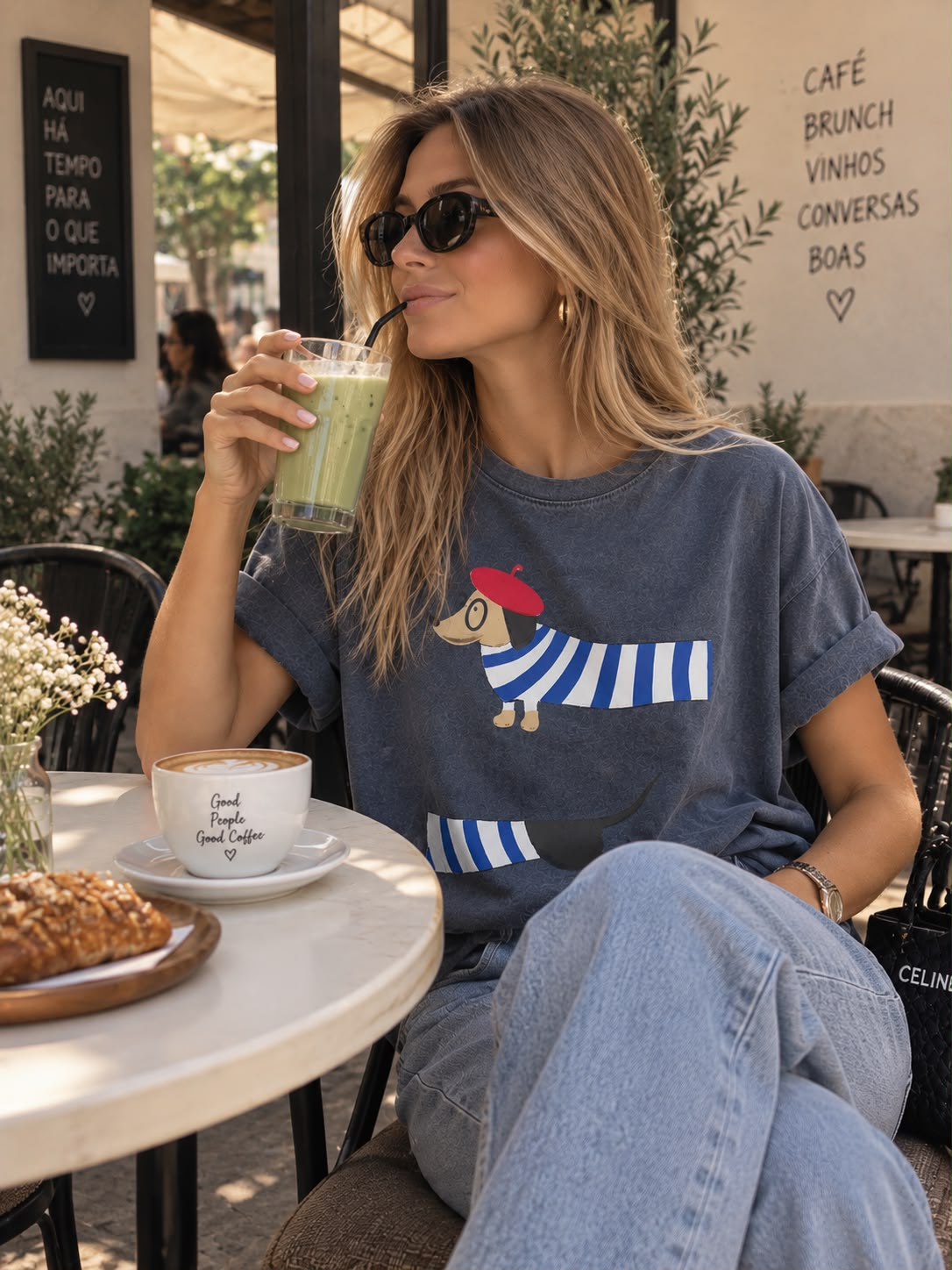 T-shirt Salsicha cinza