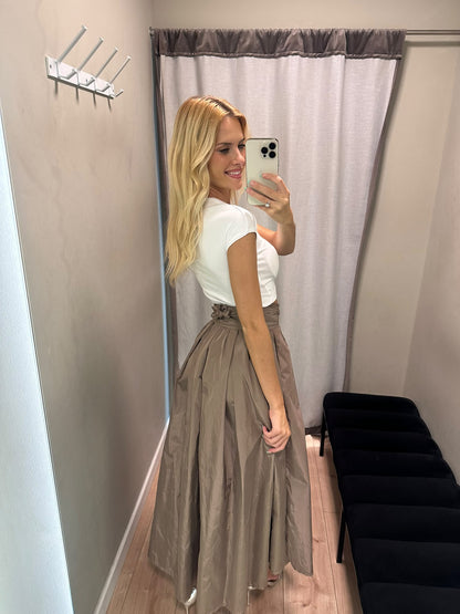 Saia Tafetá Taupe