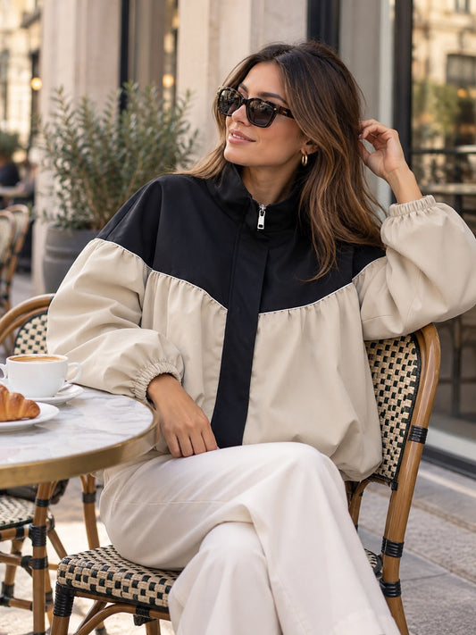 Bomber Preto e Creme