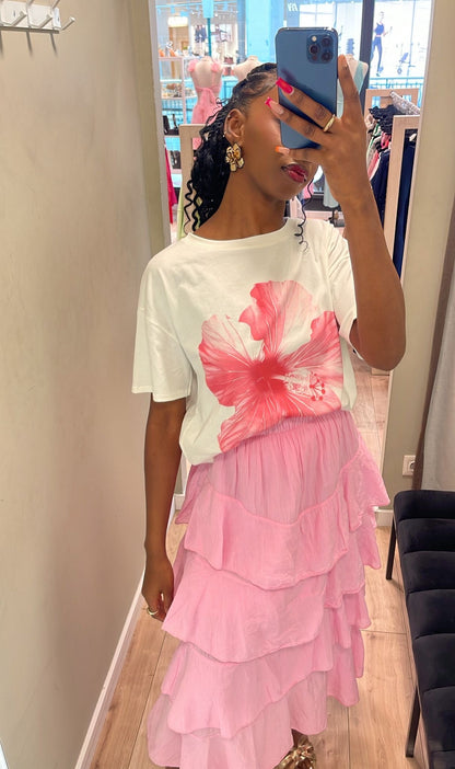 T-shirt Flor rosa
