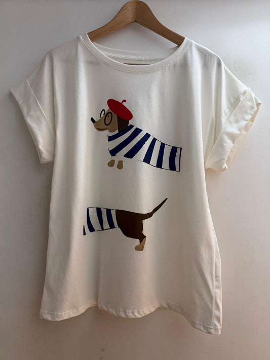 T-shirt salsicha branca